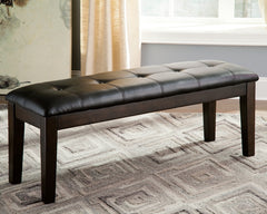 Coral Furniture - Ashley Furniture - Haddigan Dining Bench - Large UPH Dining Room Bench / Dark Brown / 50"W x 16"D x 19"H - D596-00