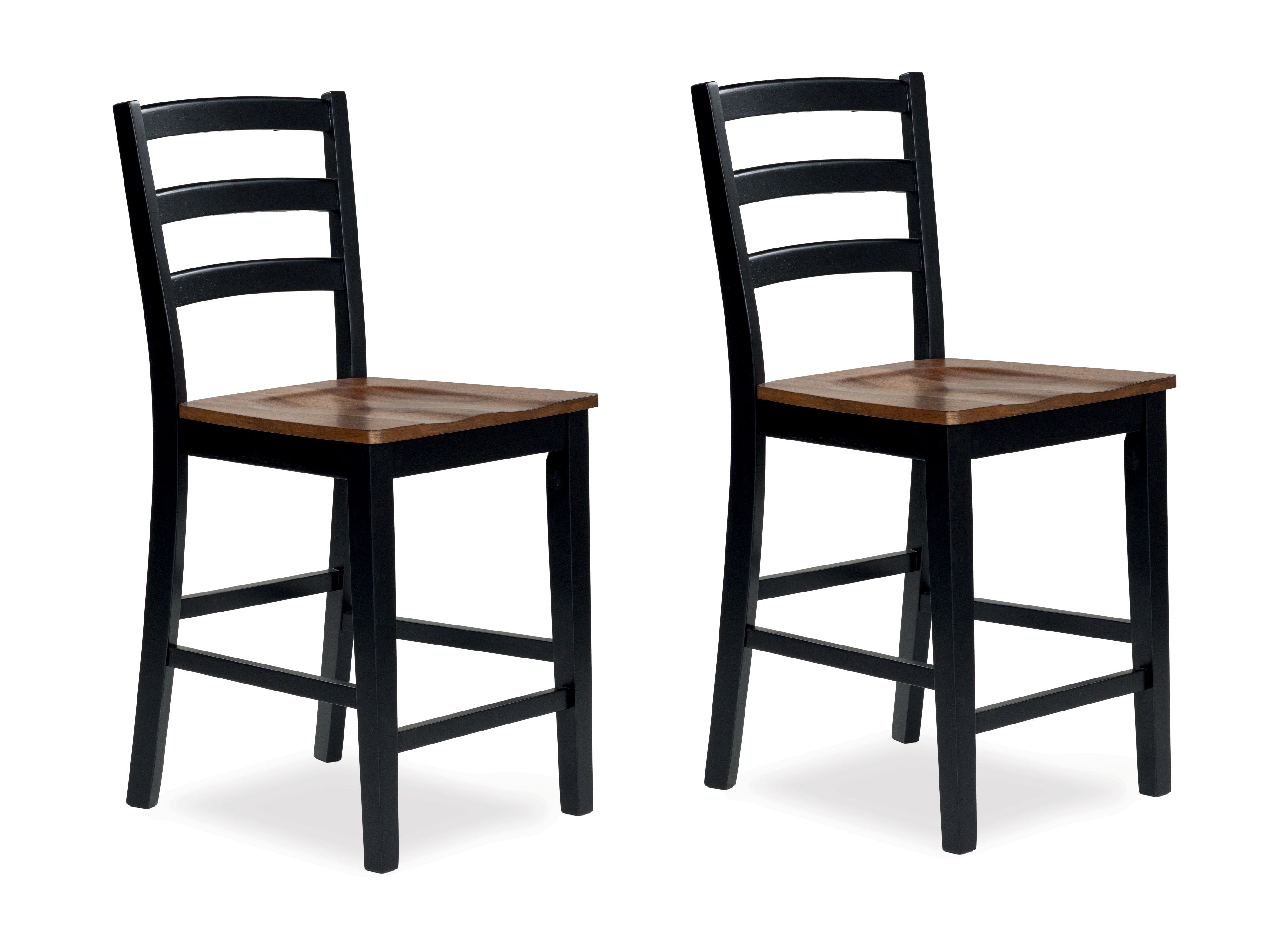Coral Furniture - Ashley Furniture - Wildenauer Dining Room - Counter Height Barstool (Set of 2) / Brown/Black - D634-124X2