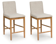 Coral Furniture - Ashley Furniture - Isanti Dining Room - Counter Height Barstool (Set of 2) / Light Brown - D752-124X2