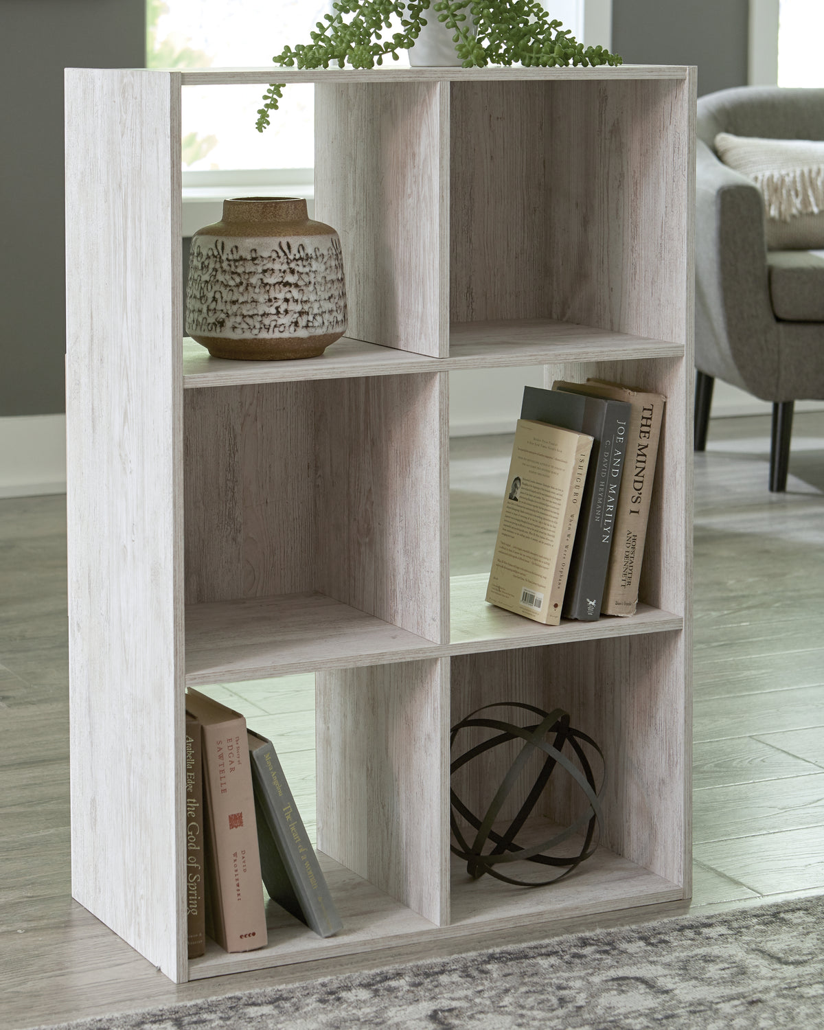 Coral Furniture - Ashley Furniture - Paxberry Six Cube Organizer - Six Cube Organizer / Whitewash - EA1811-3X2