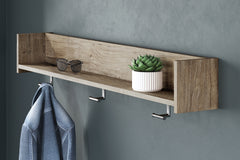 Coral Furniture - Ashley Furniture - Oliah Wall Decor - Wall Mounted Coat Rack w/Shelf / Natural - EA2270-151