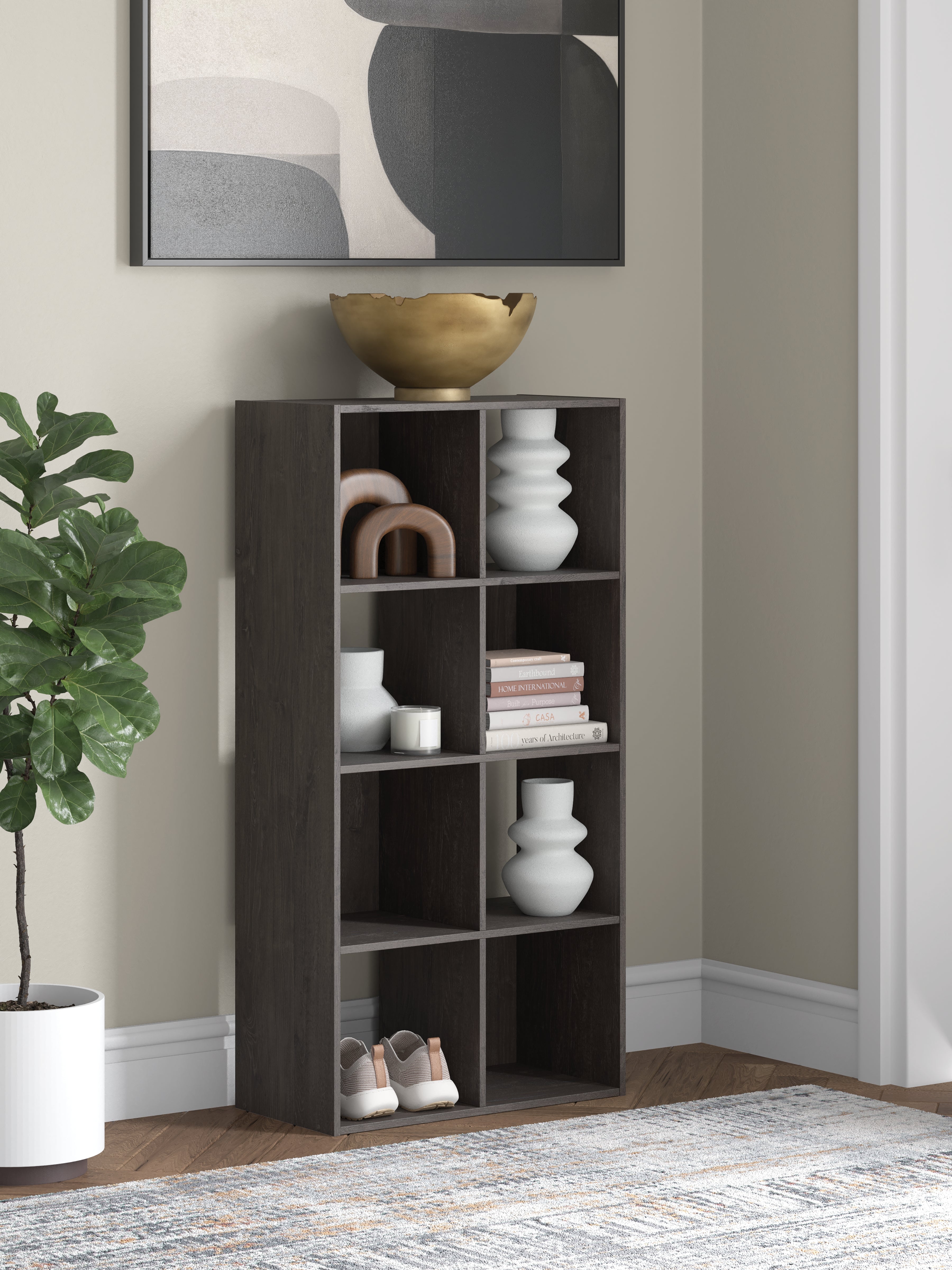 Coral Furniture - Ashley Furniture - Piperton Eight Cube Organizer - Eight Cube Organizer / Charcoal - EA5514-4X2