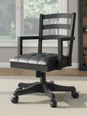 Coral Furniture - Ashley Furniture - Wildenauer Home Office Desk Chair - Home Office Swivel Desk Chair / Black - H664-01A