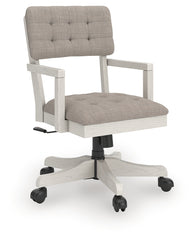 Coral Furniture - Ashley Furniture - Robbinsdale Home Office Desk Chair - Home Office Desk Chair (1/CN) / Antique White - H742-01A