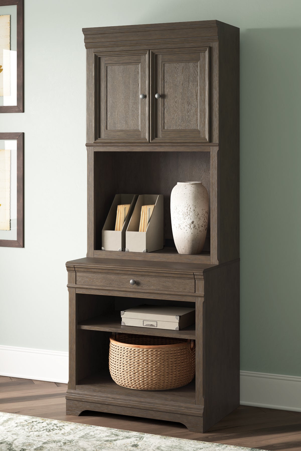 Coral Furniture - Ashley Furniture - Janismore Bookcase - Bookcase / Weathered Gray - H776H7