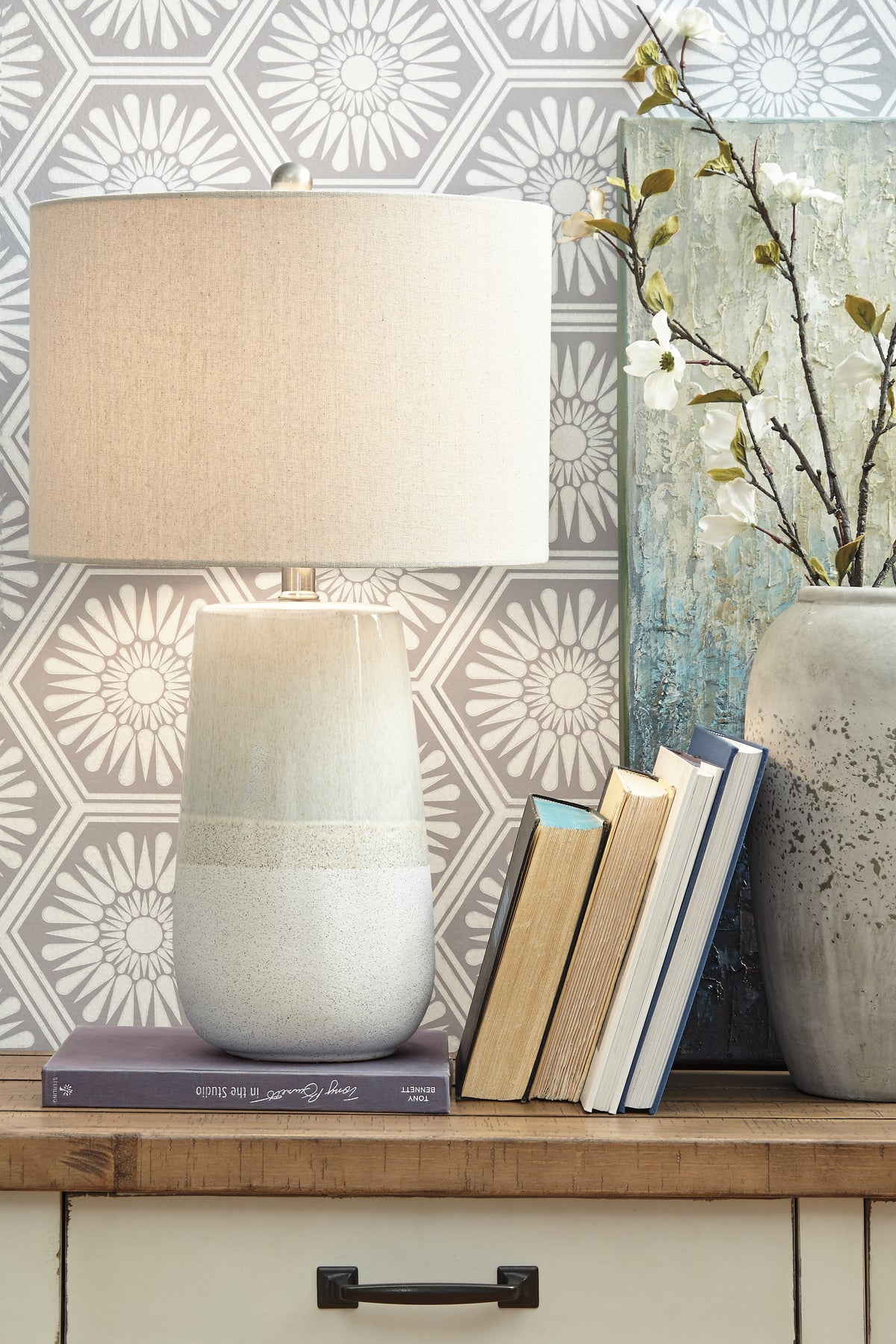 Coral Furniture - Ashley Furniture - Shavon Lighting - Table Lamp (Set of 2) / Beige/White - L100724X2