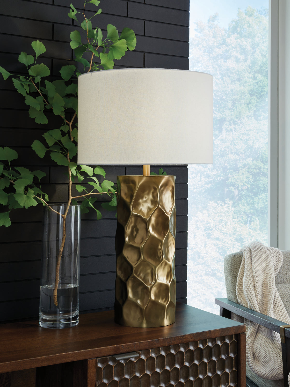 Coral Furniture - Ashley Furniture - Marshawn Lighting - Metal Table Lamp (1/CN) / Gold Finish - L207524