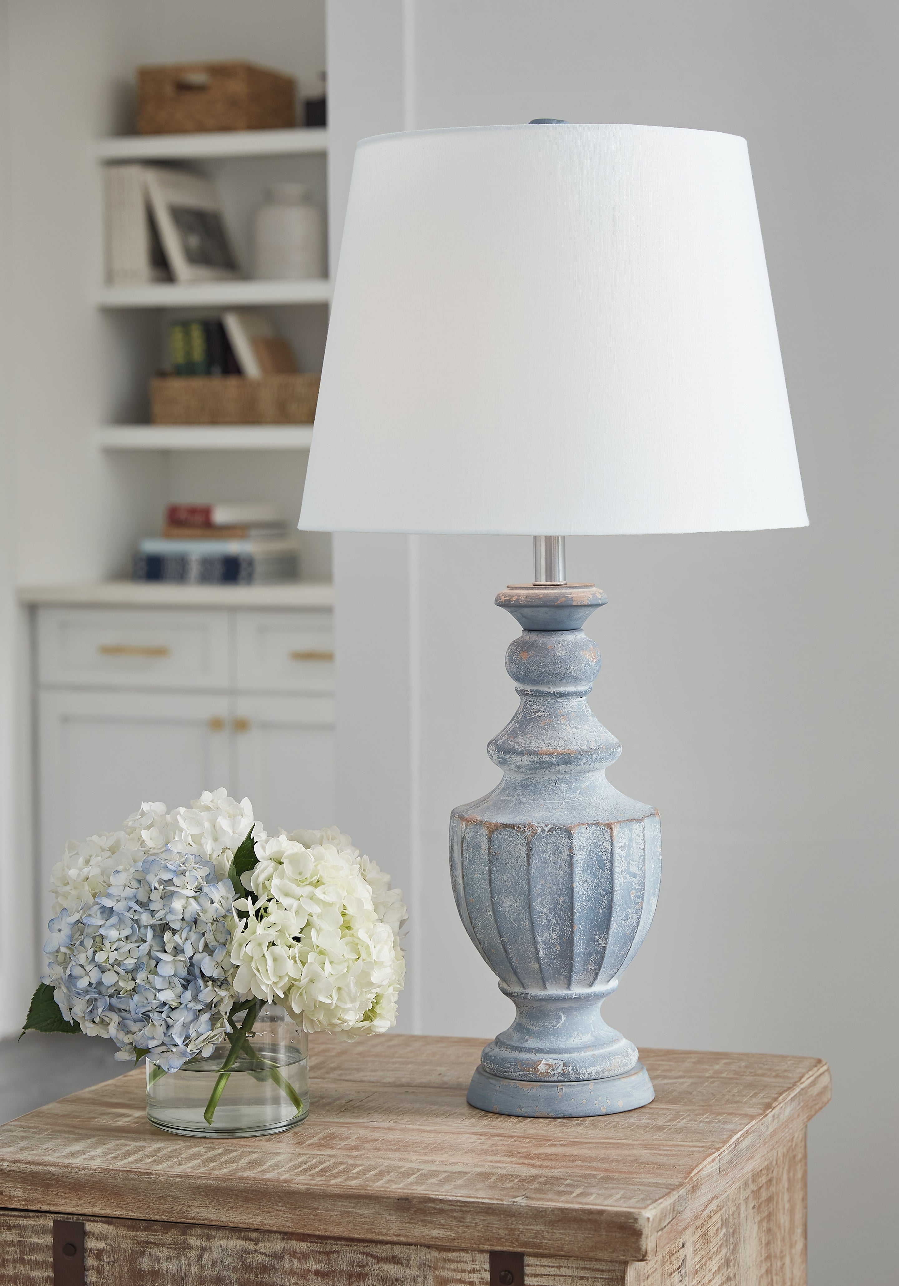 Coral Furniture - Ashley Furniture - Cylerick Lighting - Table Lamp (Set of 2) / Antique Blue - L235714X2