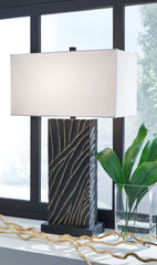 Coral Furniture - Ashley Furniture - Bartlen Lighting - 2-Piece Lamp Set / Black/Gold Finish - L235774X2