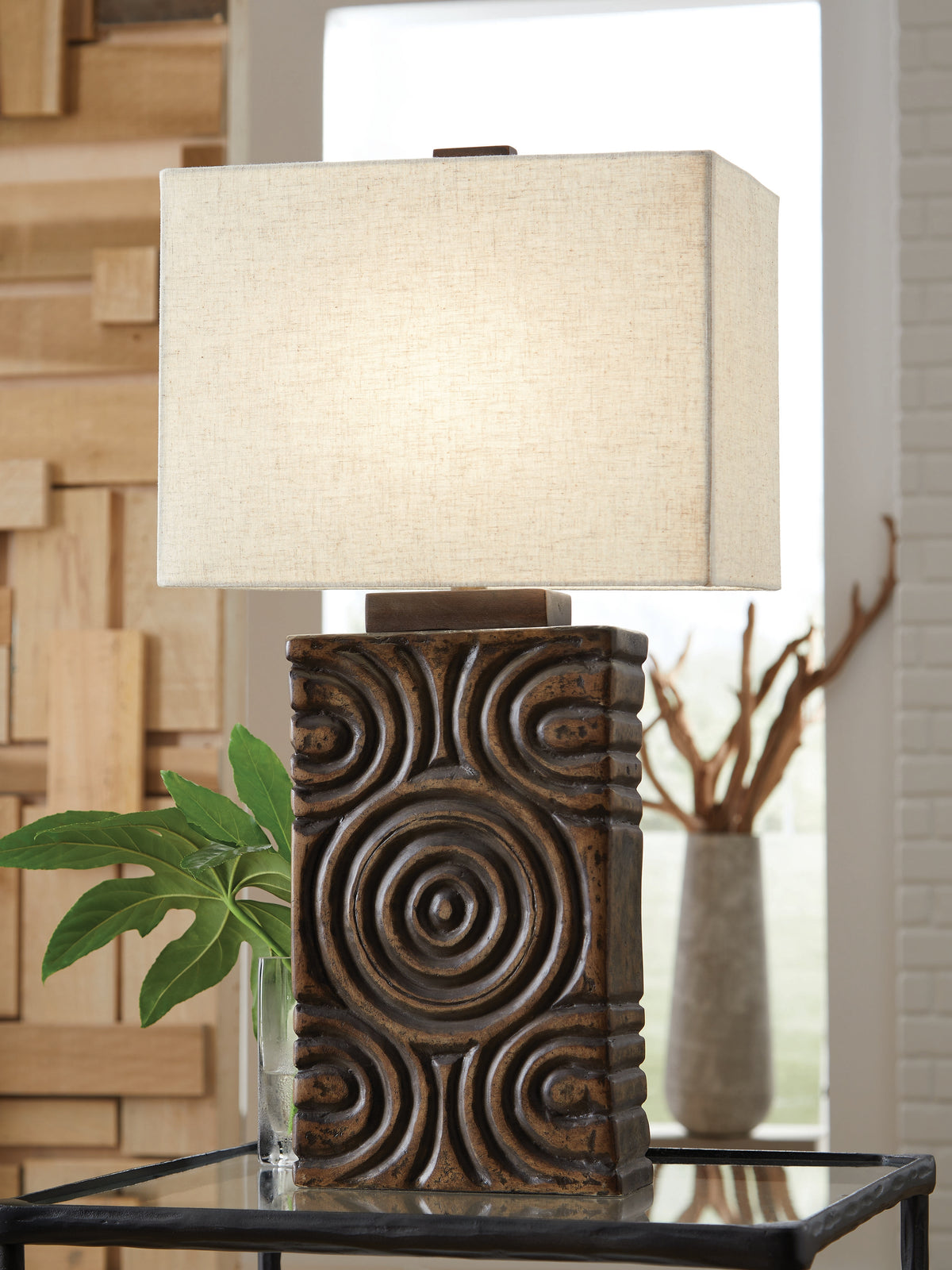 Coral Furniture - Ashley Furniture - Heathbury Lighting - Paper Table Lamp (1/CN) / Antique Brown - L235964