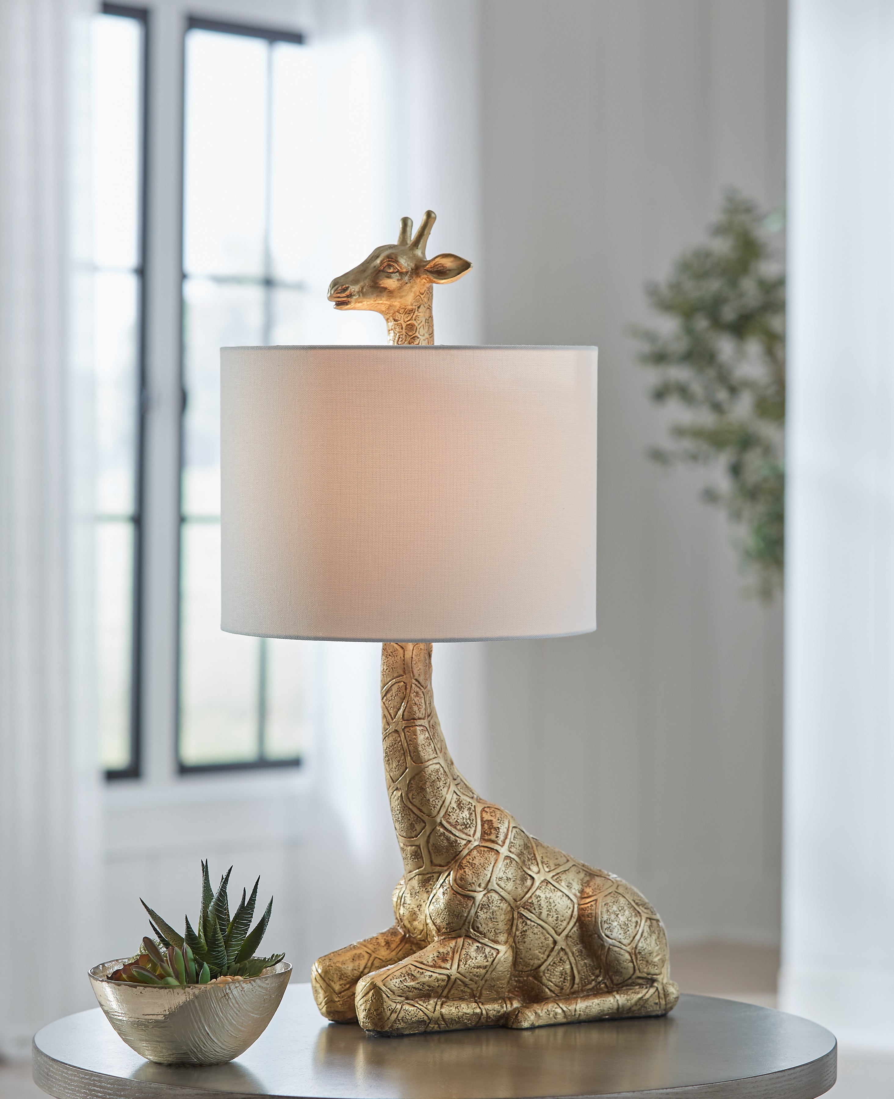 Coral Furniture - Ashley Furniture - Ferrison Lighting - 2-Piece Lamp Set / Gold Finish - L317004X2