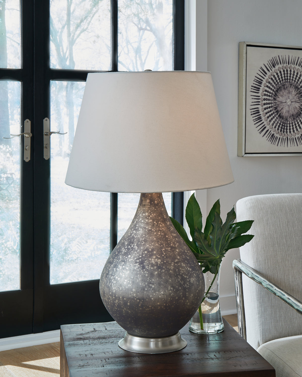 Coral Furniture - Ashley Furniture - Bluacy Lighting - Glass Table Lamp (1/CN) / Antique Gray - L430834