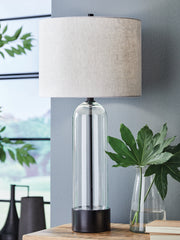 Coral Furniture - Ashley Furniture - Kerrbrook Lighting - Glass Table Lamp (1/CN) / Clear/Black - L430944