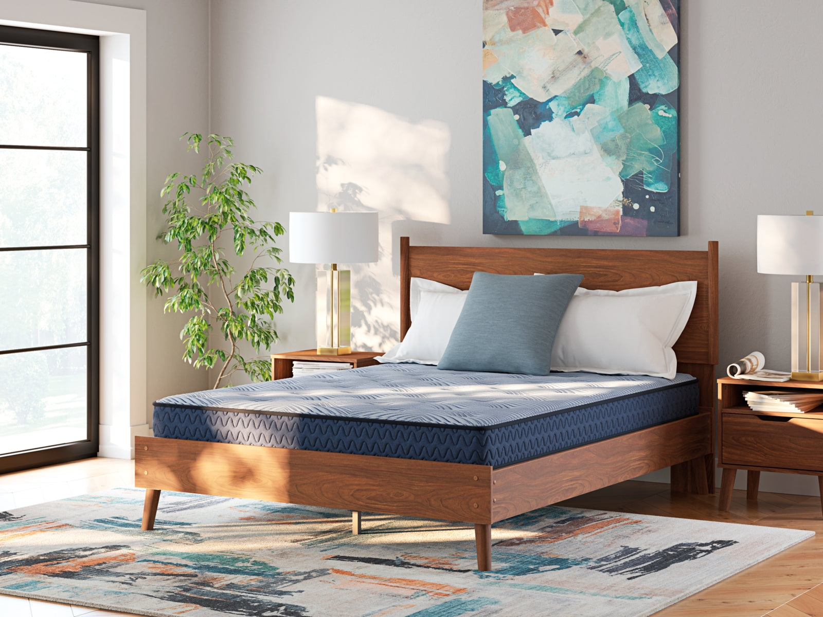Coral Furniture - Ashley Furniture - Peak 2.0 Bonnell Mattresses - Full / Light Blue - M20121