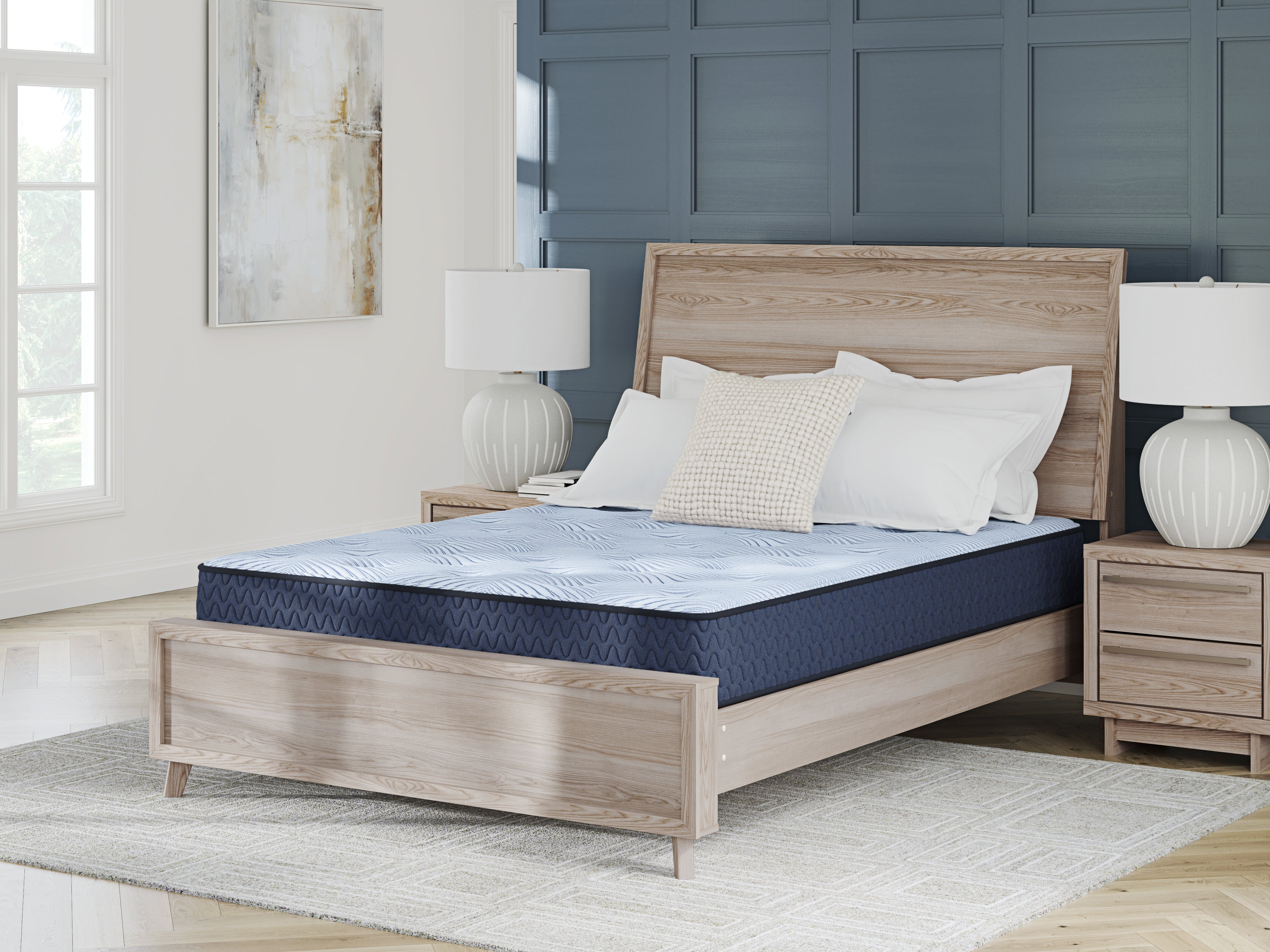 Coral Furniture - Ashley Furniture - Peak 2.0 10 Hybrid Mattresses - Full / Light Blue - M20221