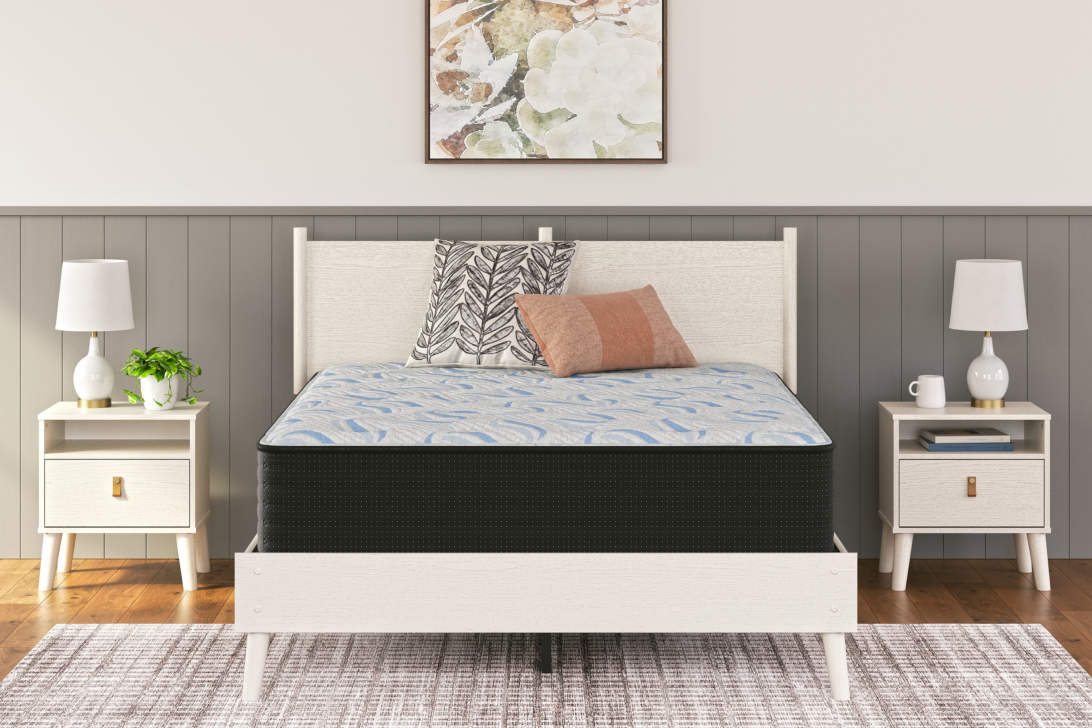 Coral Furniture - Ashley Furniture - Elite Springs Plush Mattresses - King / Gray/Blue - M40641