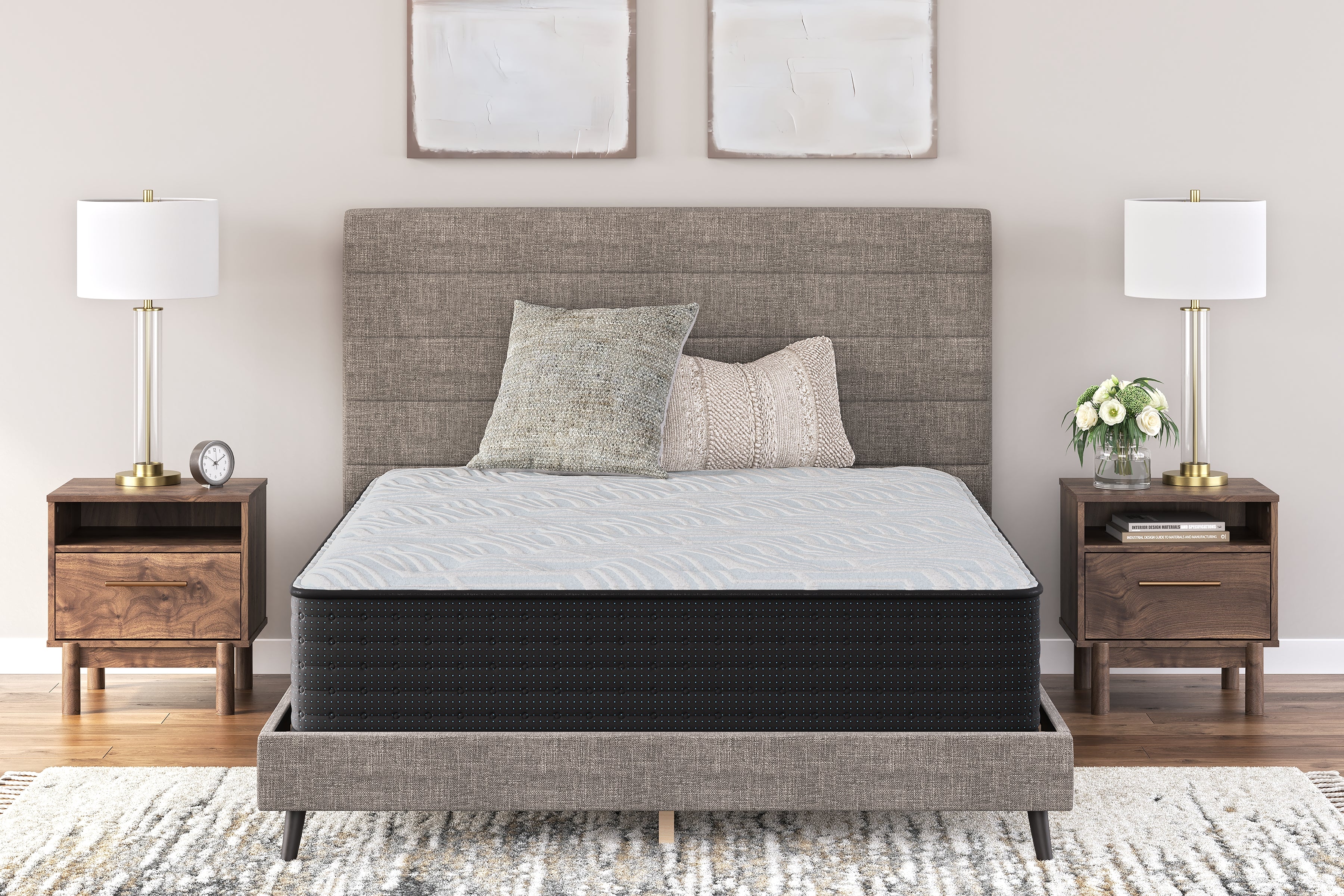 Coral Furniture - Ashley Furniture - Palisades Plush Mattresses - Twin / Gray/Blue - M41611