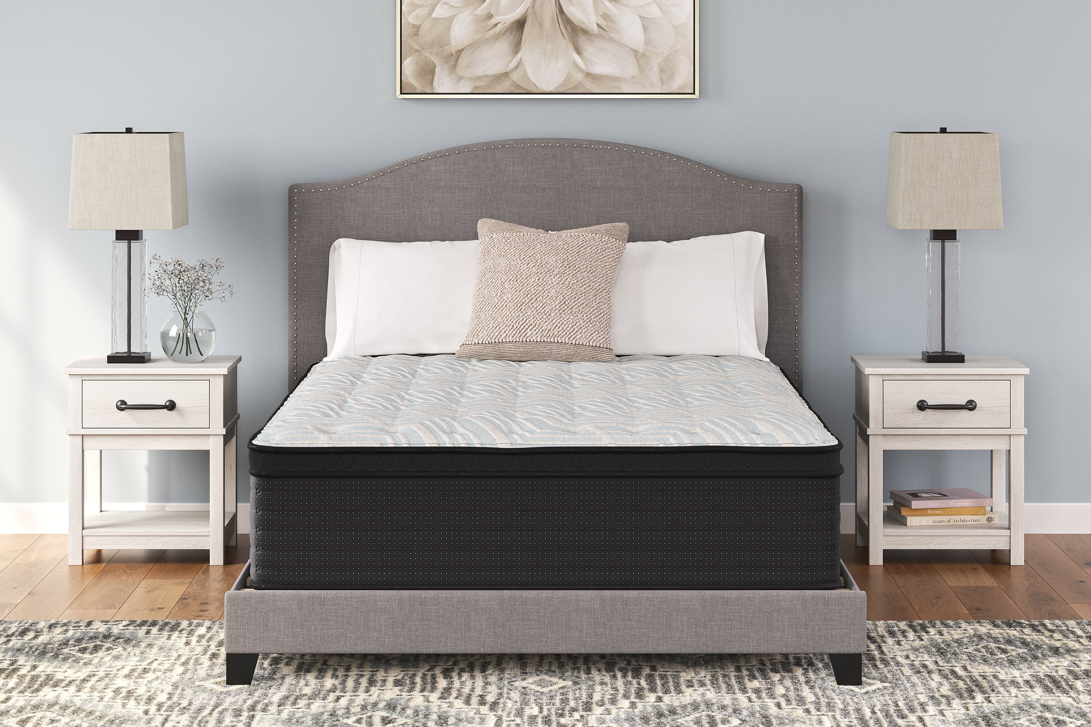 Coral Furniture - Ashley Furniture - Palisades ET Mattresses - Queen / Gray/Blue - M41731