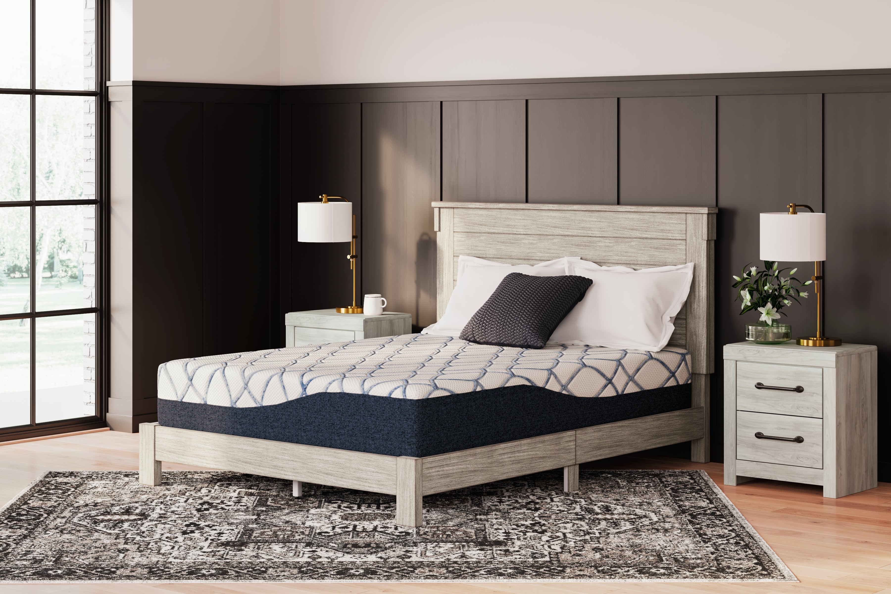 Coral Furniture - Ashley Furniture - 12 Inch Chime Elite 2.0 Mattresses - King / White/Blue - M42641