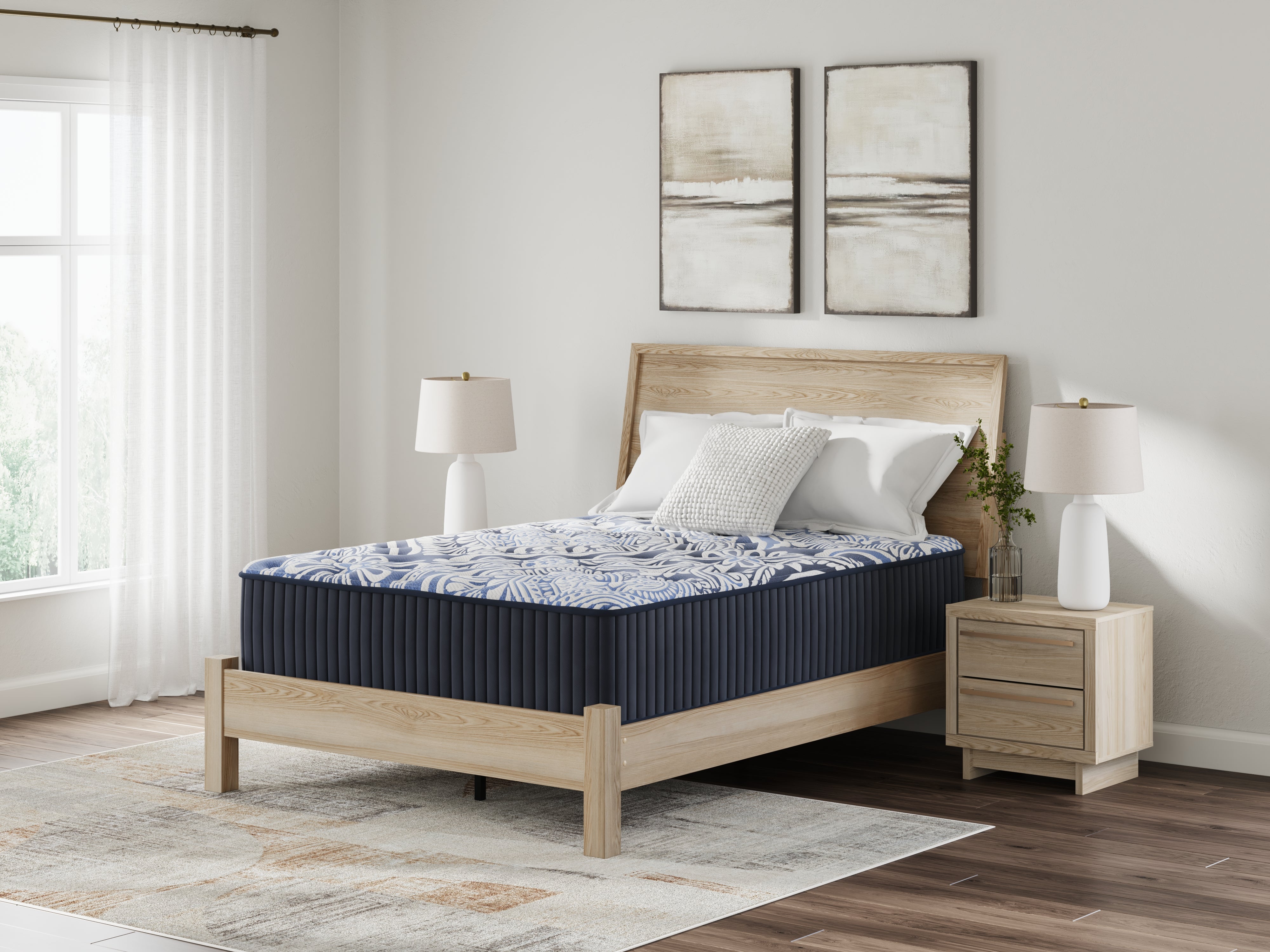 Coral Furniture - Ashley Furniture - Firm Luxe 2.0 Mattresses - Queen / Blue - M49631