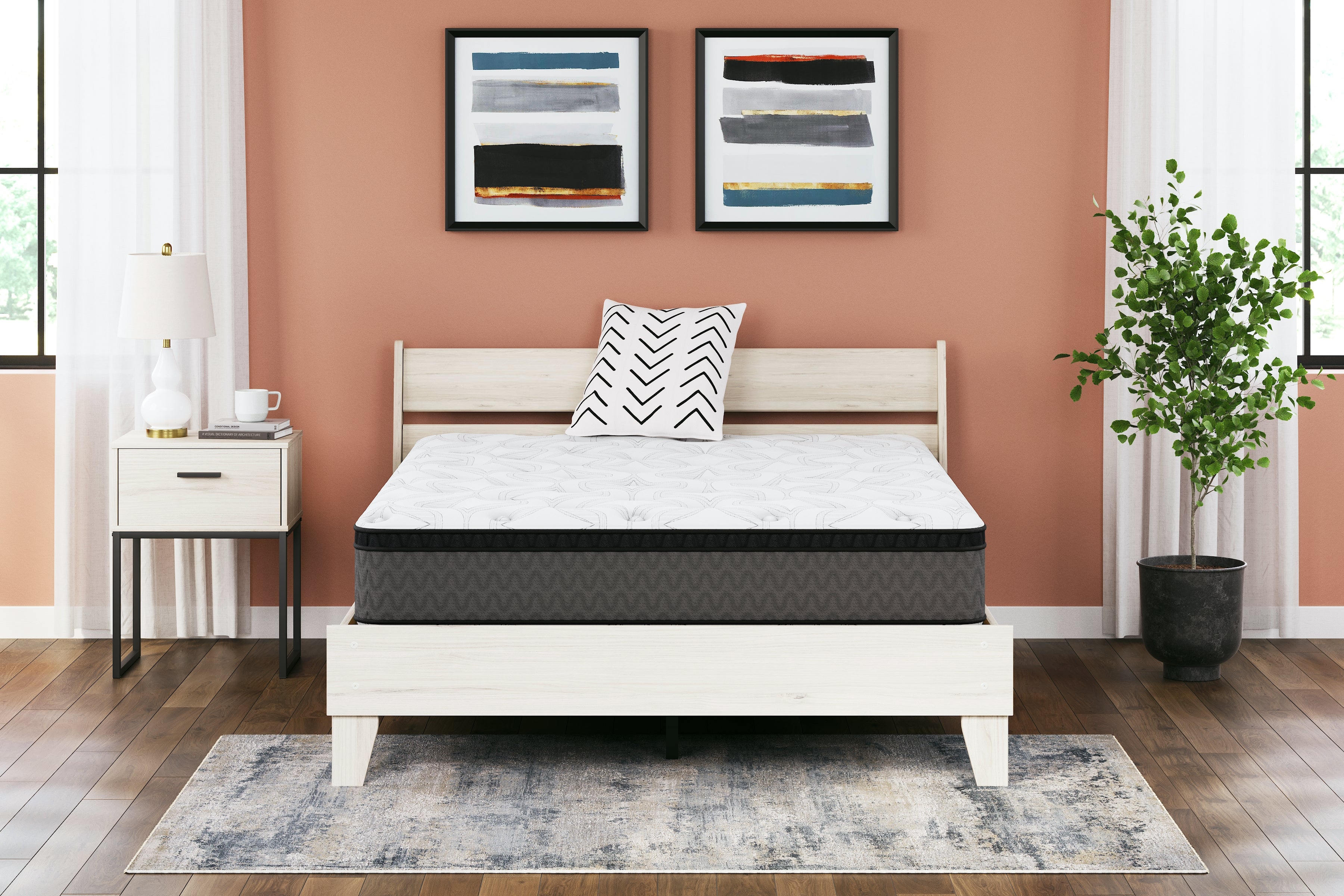 Coral Furniture - Ashley Furniture - 12 Inch Pocketed Hybrid Mattresses - Queen / White - M59031