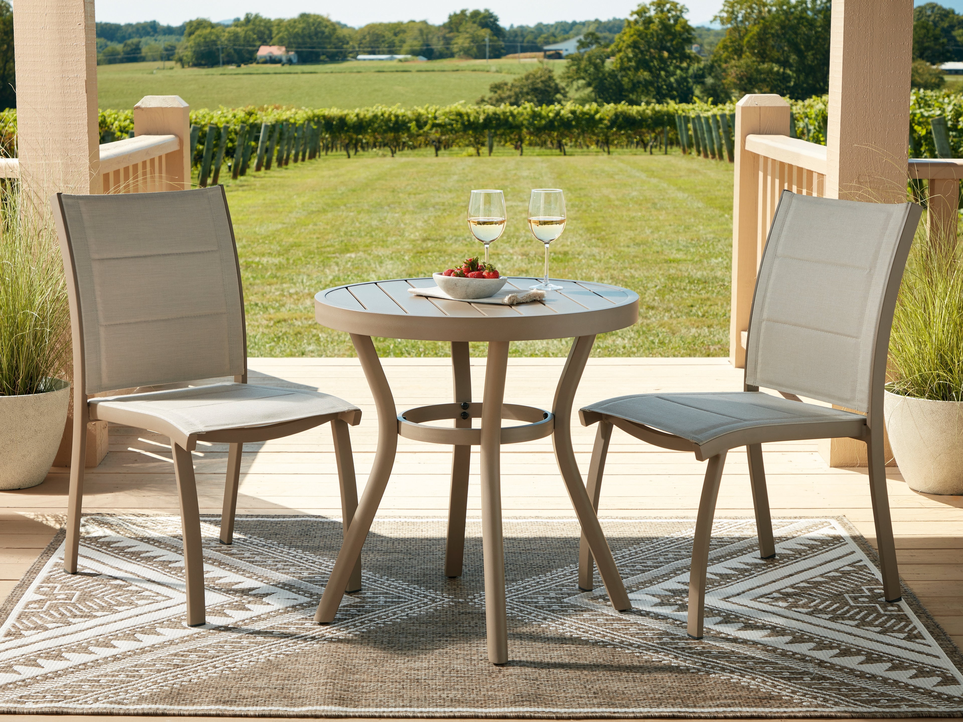Coral Furniture - Ashley Furniture - Mission Beach Outdoor - Chairs w/Table Set (3/CN) - PCP200-050