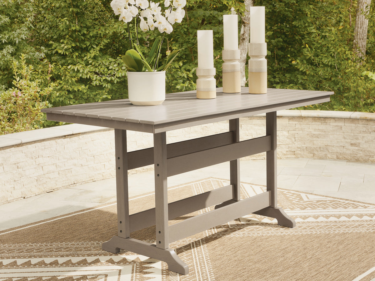 Coral Furniture - Ashley Furniture - Seacliff Beach Outdoor - RECT COUNTER TABLE W/UMB OPT - PCP228-642