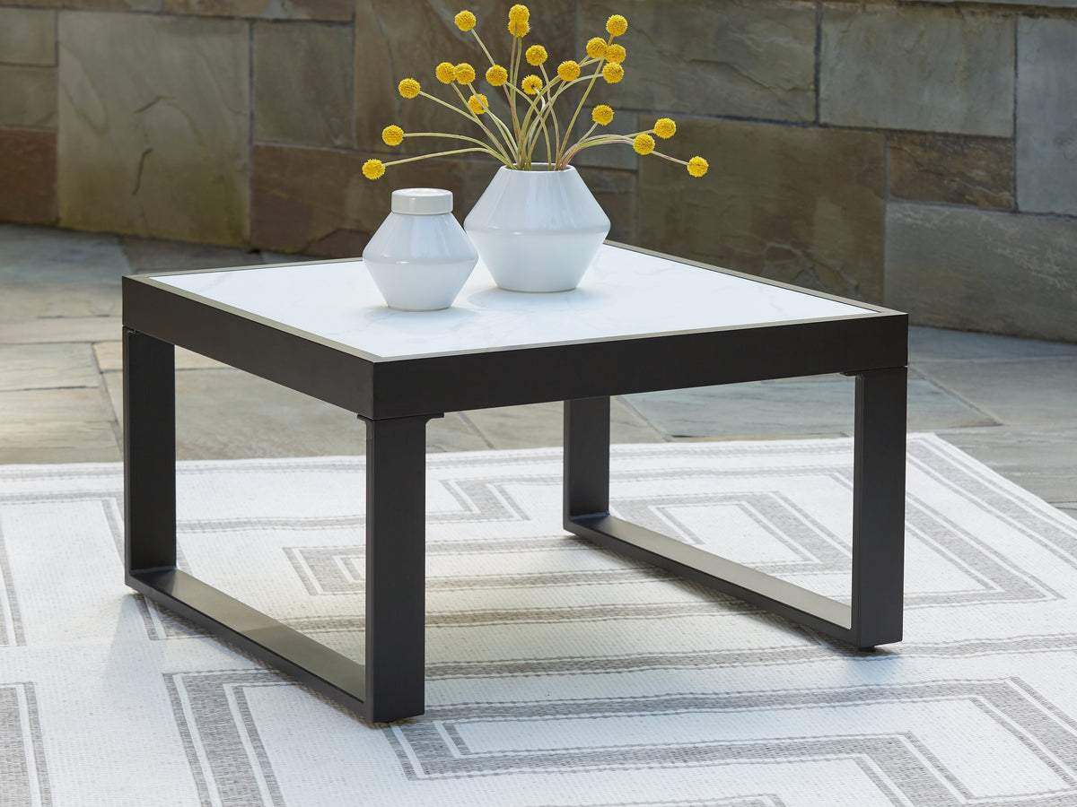 Coral Furniture - Ashley Furniture - Beachloft Outdoor - Square Cocktail Table / Black/Gray - P490-708