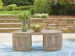 Coral Furniture - Ashley Furniture - Serena Shores Outdoor - Sofa with Cushion / Beige/Green - PCP604-838