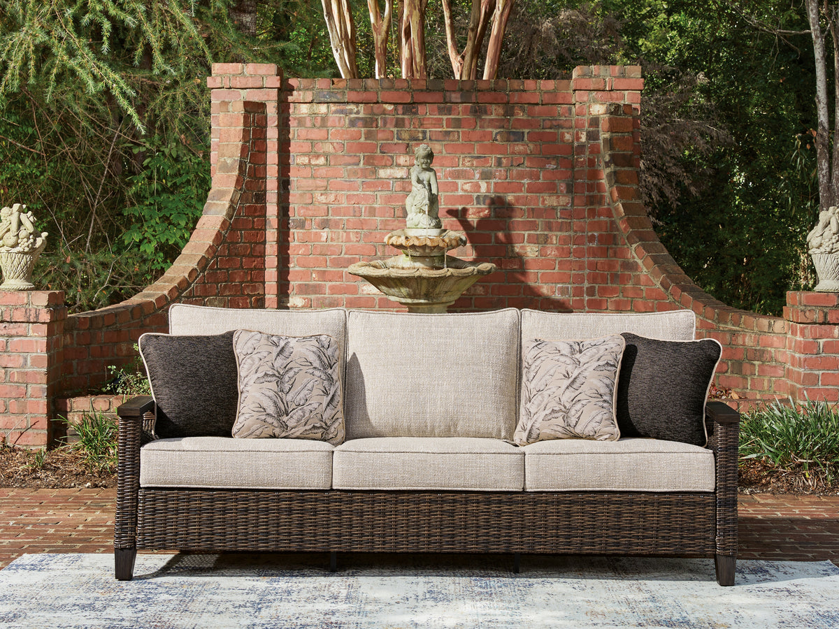 Coral Furniture - Ashley Furniture - Monterey Point Outdoor - Sofa with Cushion - PCP760-838