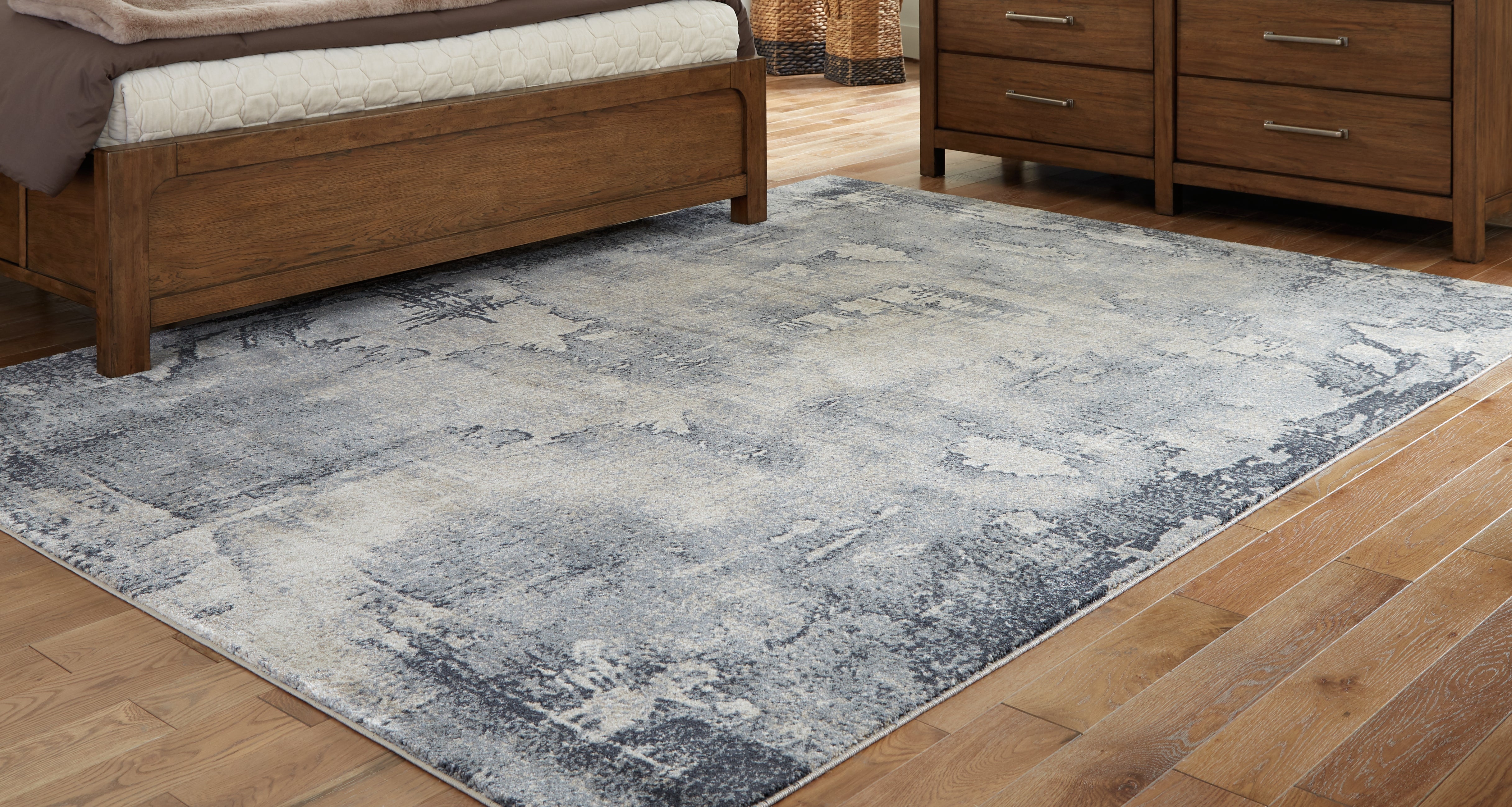 Coral Furniture - Ashley Furniture - Langrich Rug - 7'10" x 10'6" Rug / Blue/Gray/Cream - R406131