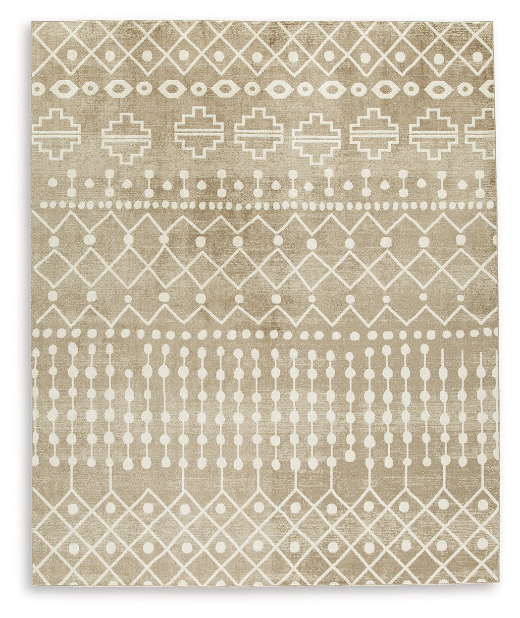 Coral Furniture - Ashley Furniture - Bunchly Rug - 7'10" x 10'3" Washable Rug / Tan/Brown/Cream - R406221