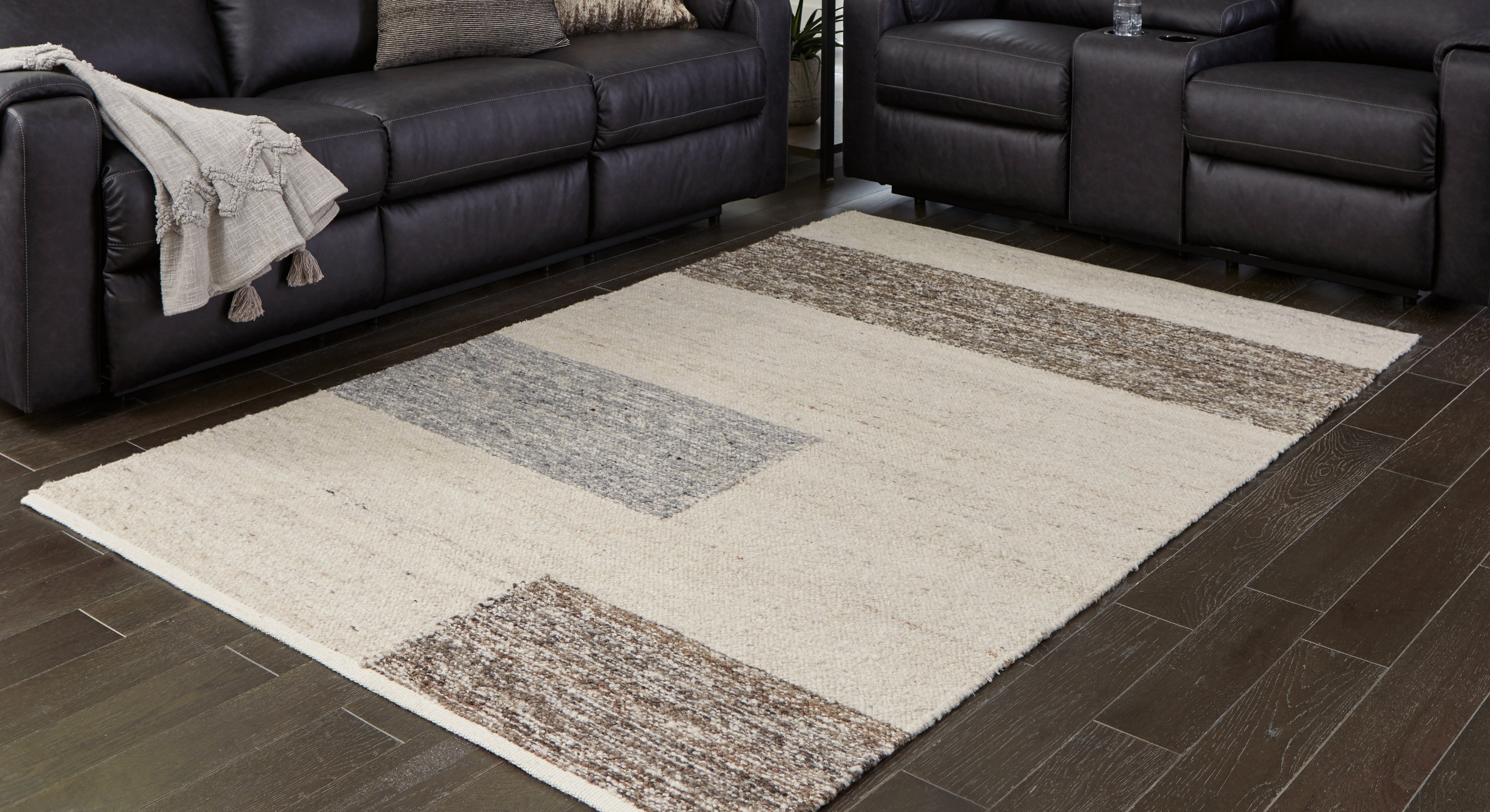 Coral Furniture - Ashley Furniture - Barus Rug - 8' x 10' Rug / Beige/Brown/Gray - R406401