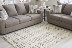 Coral Furniture - Ashley Furniture - Leesdale Rug - 8' x 10' Rug / Ivory/Brown/Black - R406421