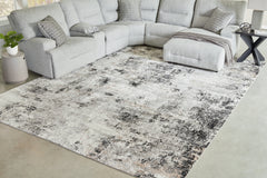 Coral Furniture - Ashley Furniture - Langwell Rug - 10' x 14' Rug / Black/Gray/White - R406780