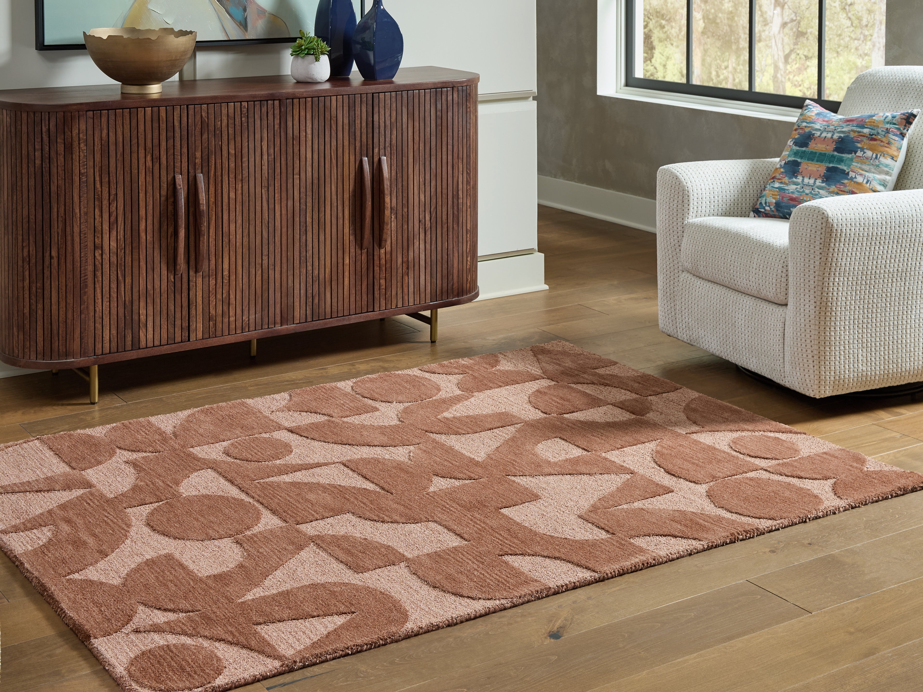 Coral Furniture - Ashley Furniture - Perrenton Rug - 8' x 10' Rug / Clay - R407201