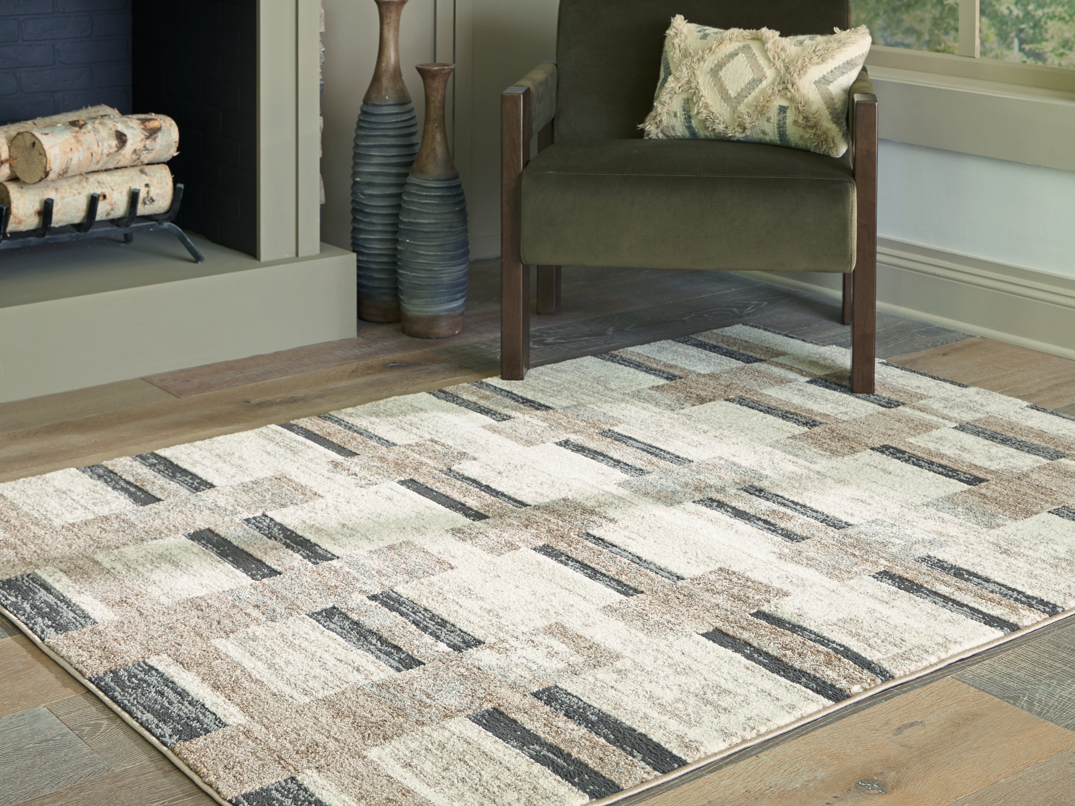 Coral Furniture - Ashley Furniture - Alstone Rug - 5'3" x 7' Area Rug / Multi - R407732