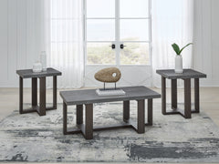 Coral Furniture - Ashley Furniture - Dynnford Table (Set of 3) - Occasional Table Set (3/CN) / Gray/Brown - T216-13