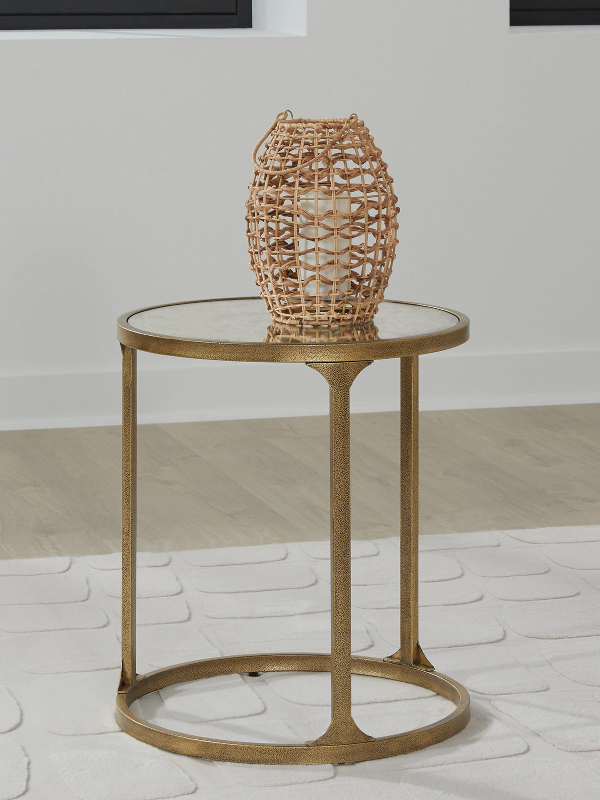 Coral Furniture - Ashley Furniture - Korajane End Table - Round End Table / Antique Gold - T399-6