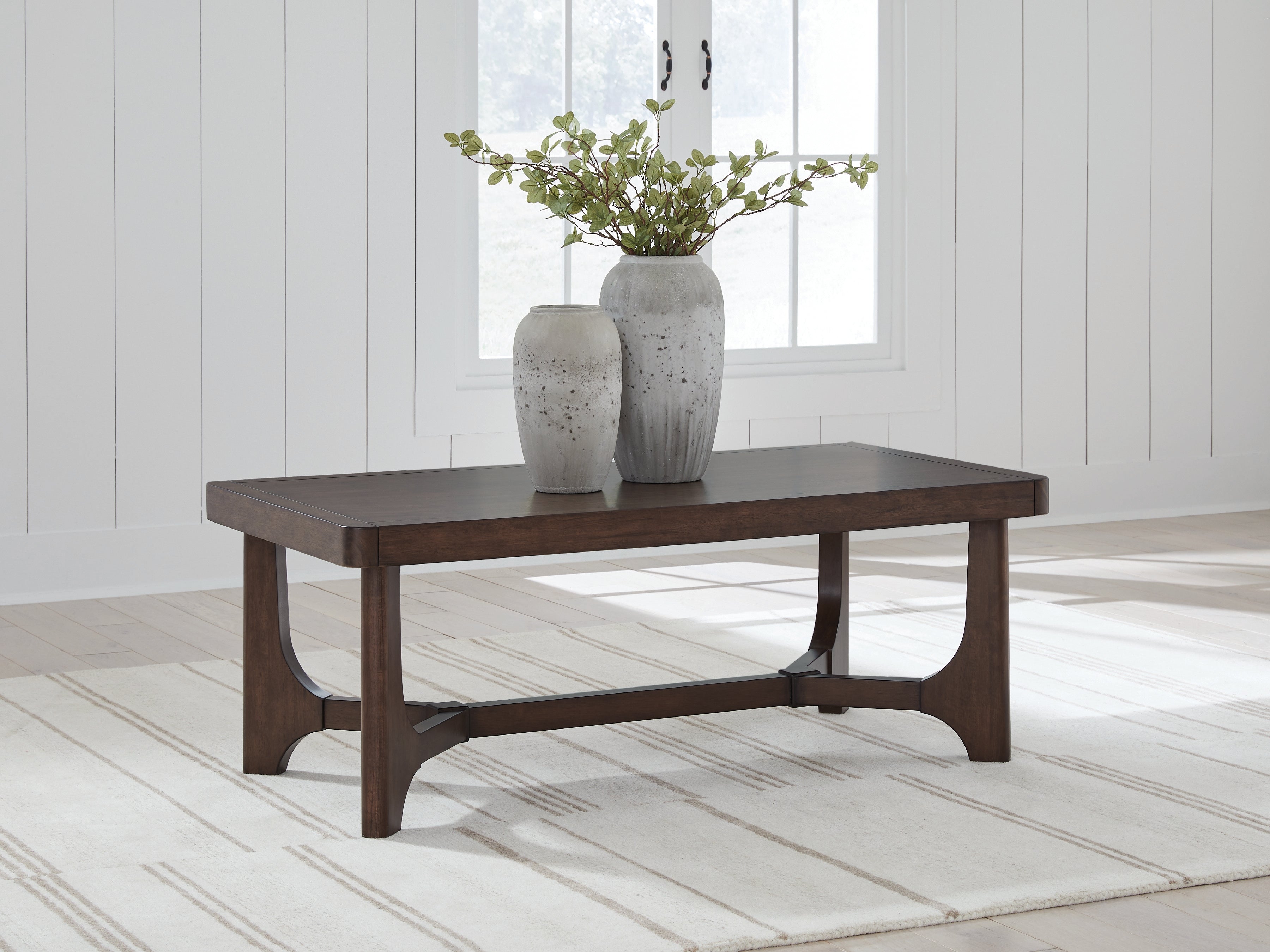Coral Furniture - Ashley Furniture - Korestone Coffee Table - Rectangular Cocktail Table / Dark Brown - T438-1