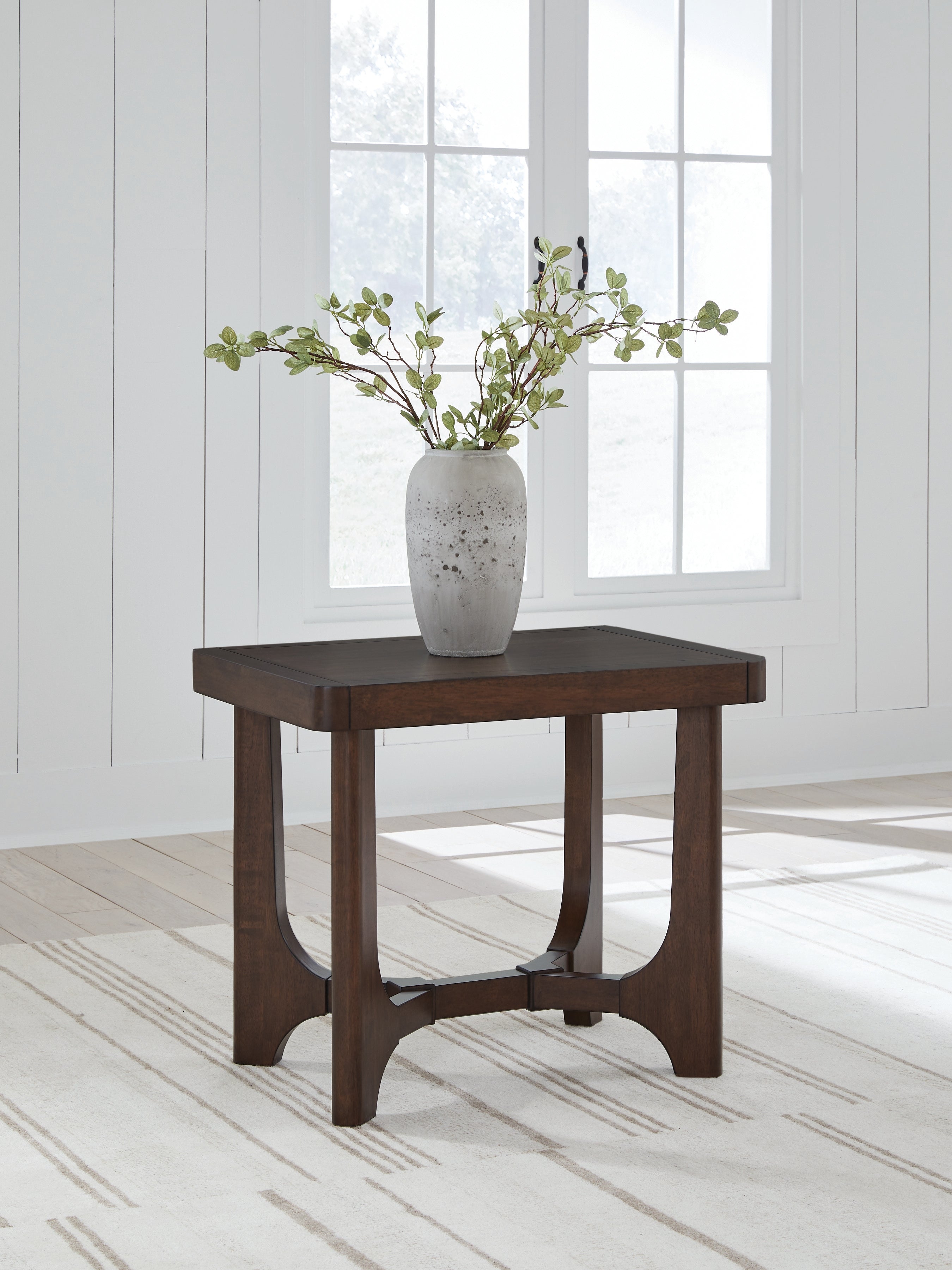 Coral Furniture - Ashley Furniture - Korestone End Table - Rectangular End Table / Dark Brown - T438-3