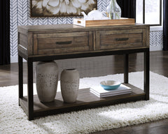 Coral Furniture - Ashley Furniture - Johurst Sofa/Console Table - Sofa Table / Grayish Brown - T444-4