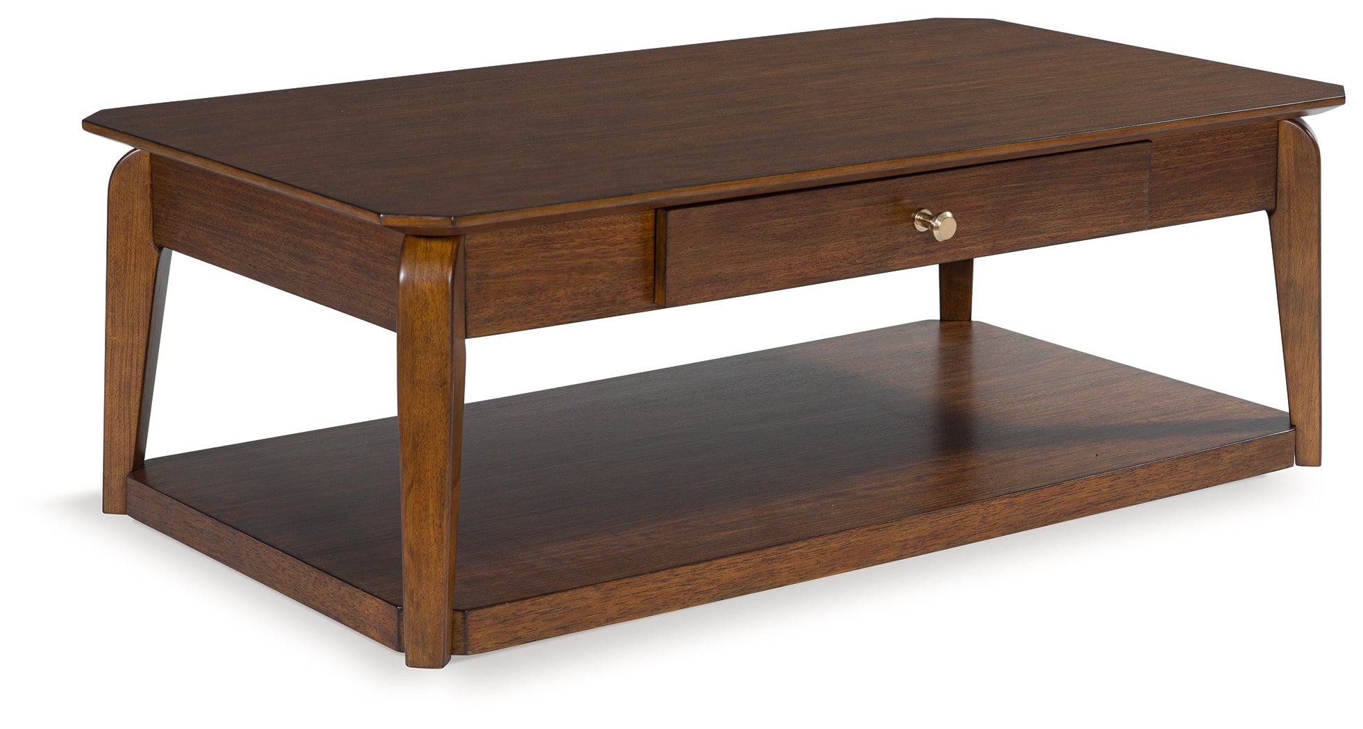 Coral Furniture - Ashley Furniture - Trenmour Coffee Table - Rectangular Cocktail Table / Medium Brown - T596-1