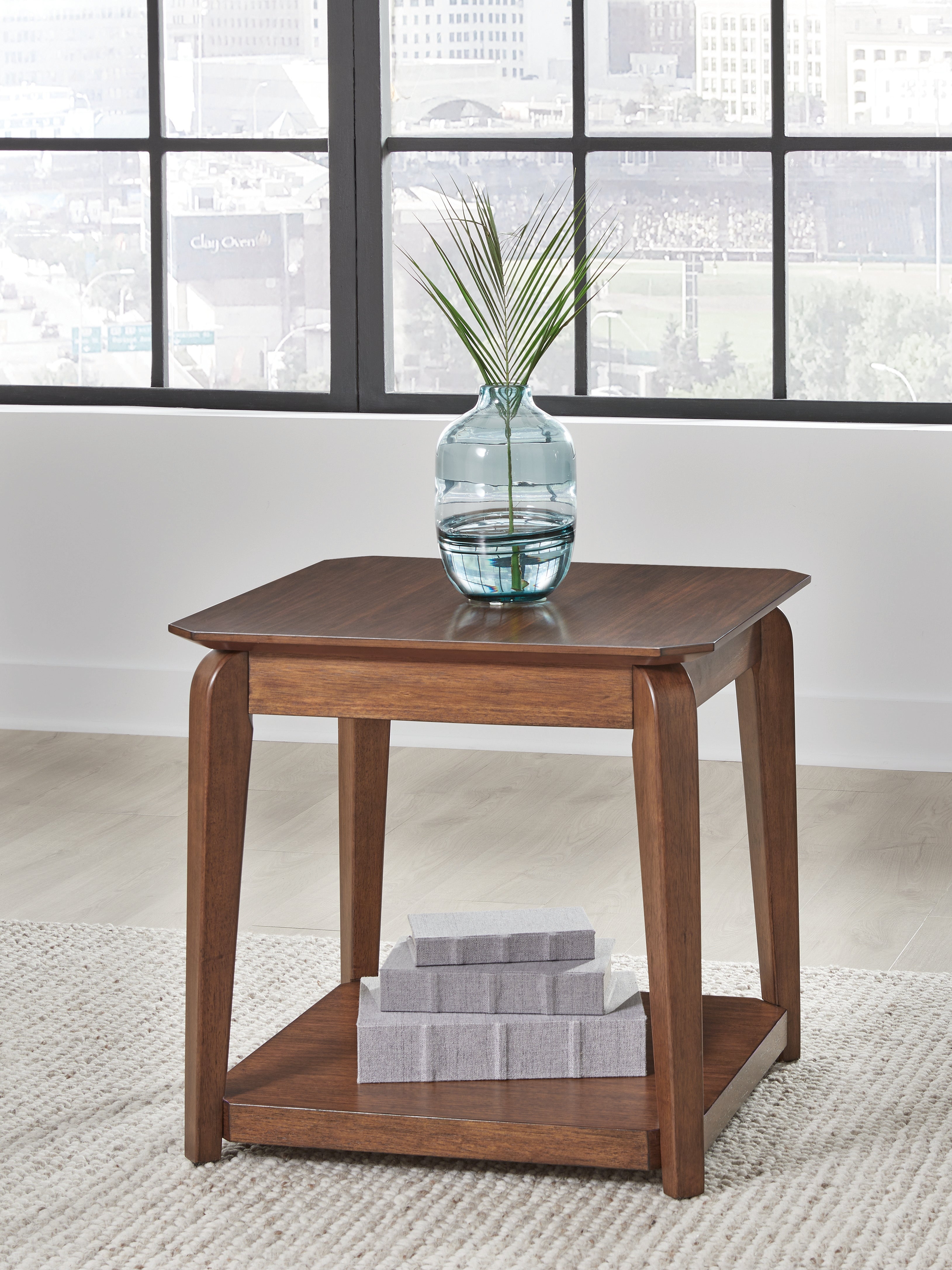 Coral Furniture - Ashley Furniture - Trenmour End Table - Square End Table / Medium Brown - T596-2