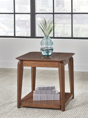 Coral Furniture - Ashley Furniture - Trenmour End Table - Square End Table / Medium Brown - T596-2