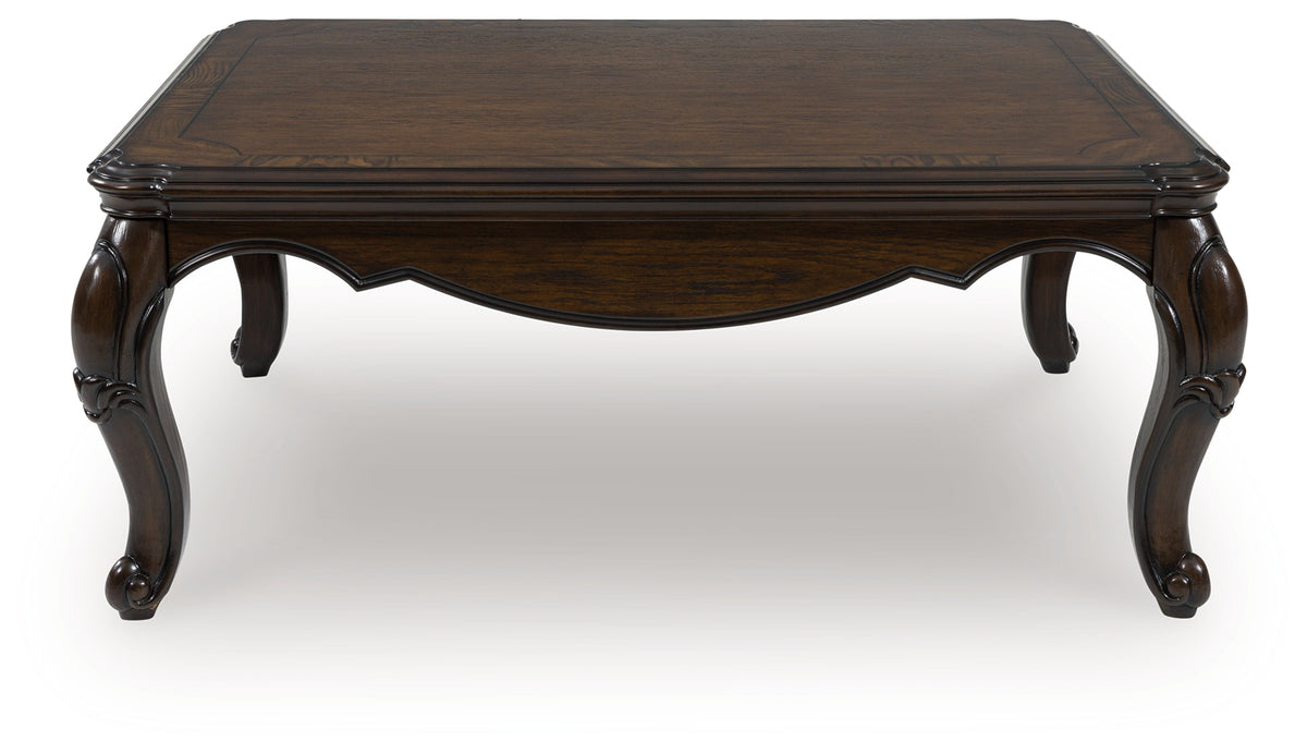 Coral Furniture - Ashley Furniture - Maylee Coffee Table - Rectangular Cocktail Table / Dark Brown - T617-1