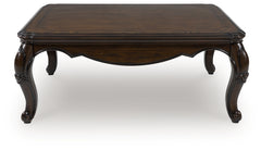 Coral Furniture - Ashley Furniture - Maylee Coffee Table - Rectangular Cocktail Table / Dark Brown - T617-1