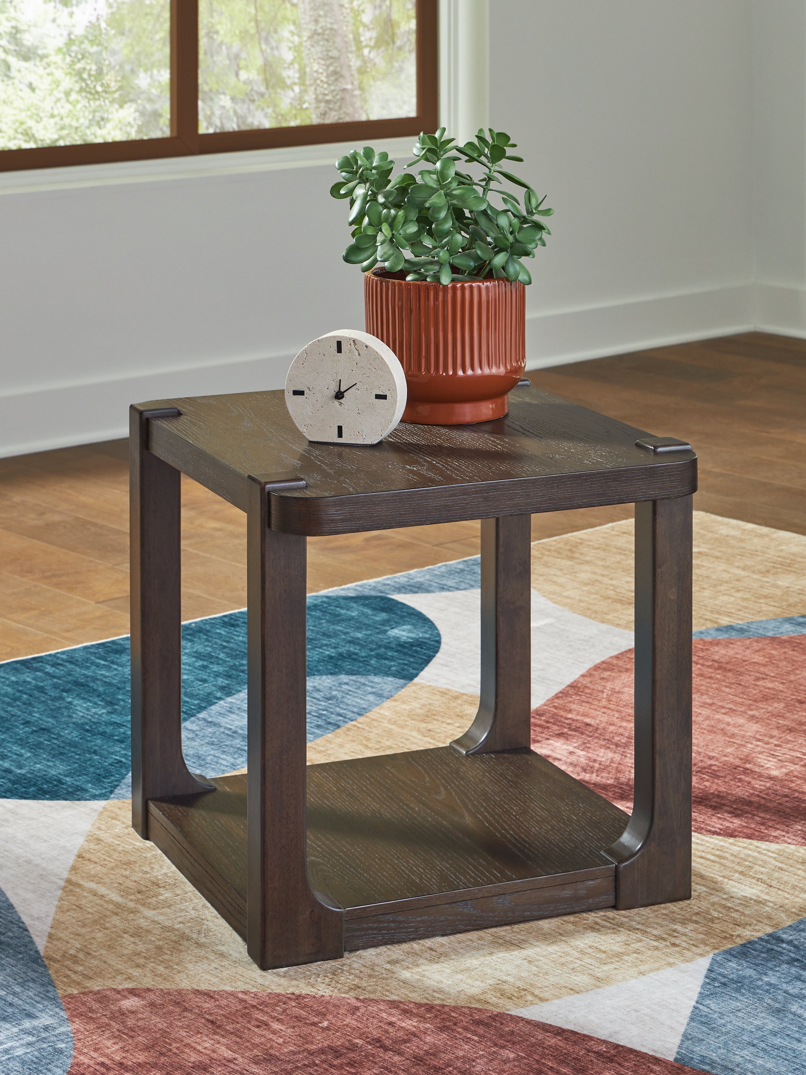 Coral Furniture - Ashley Furniture - Breckington End Table - Rectangular End Table / Dark Brown - T656-3