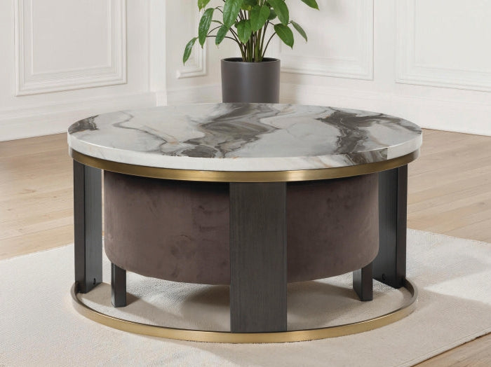 Coral Furniture - Ashley Furniture - Jazmore Nesting Coffee Table (Set of 2) - Nesting Cocktail Tables (Set of 2) / Brown/Brass Finish - T671-22