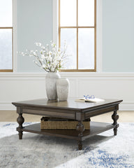 Coral Furniture - Ashley Furniture - Veramond Coffee Table - Square Cocktail Table / Dark Brown - T694-8